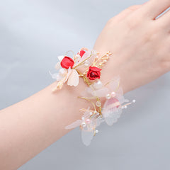 Wedding Wrist Corsage Bridesmaid Hand Flowers Bracelet