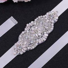 Rhinestone Waistband Satin Ribbon Belt Waist Chain Bridal Wedding Dress