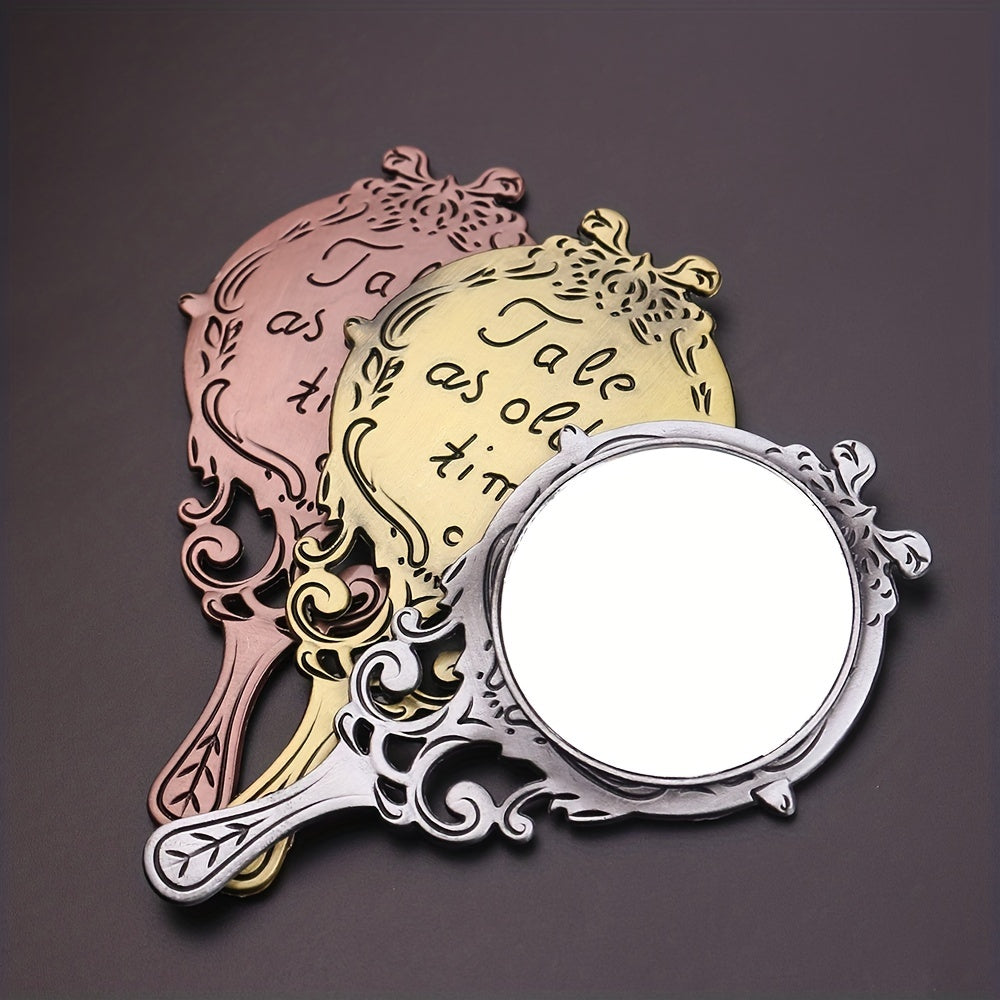 Portable Metal Frame Makeup Mirror Hollow Cosmetic Compact Mirror
