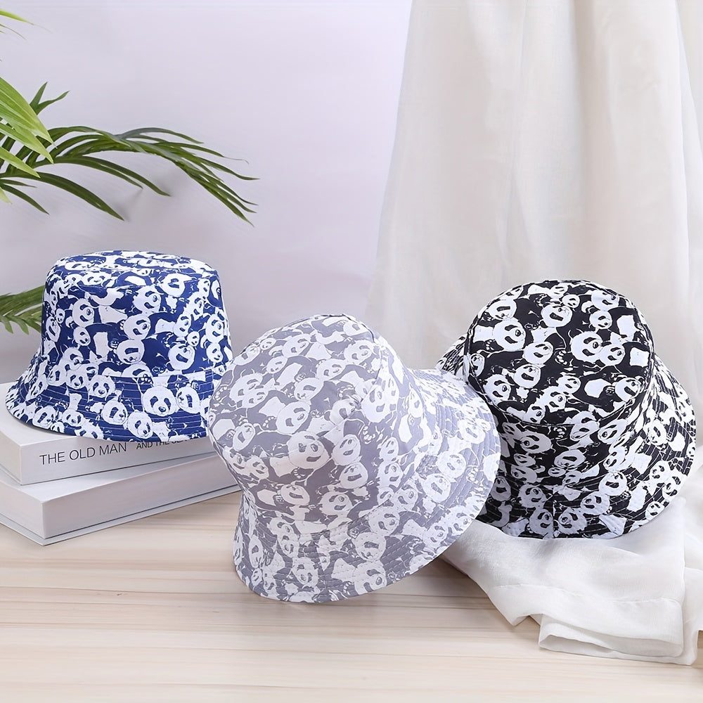 Panda Print Bucket Hat Double Sided Unisex Outdoor Hiking Travels