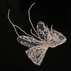 Faux Pearl Butterfly Wedding Headband for Bride