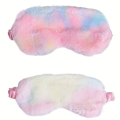 2pcs Plush Soft Sleep Eye Mask Blackout Comfortable Blindfold