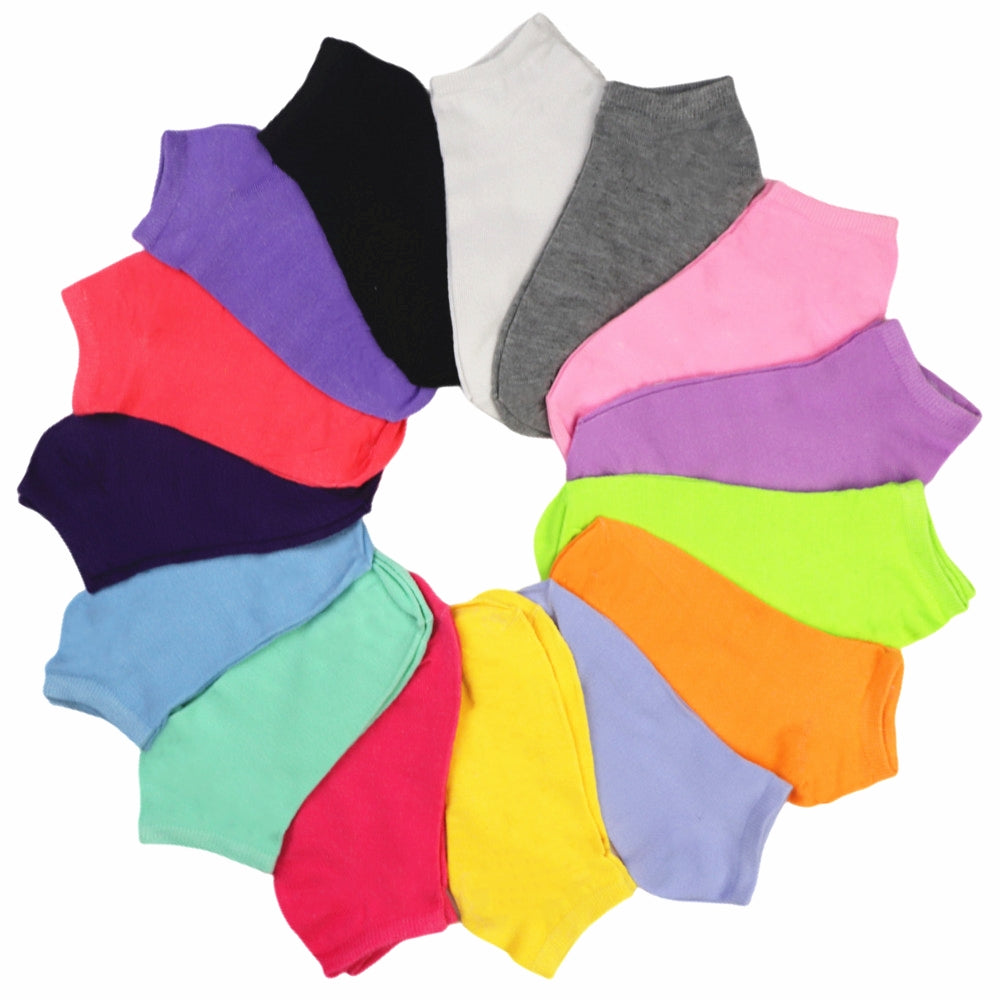 15 Pairs Candy Low Cut Ankle Socks Women's Stockings & Hosiery