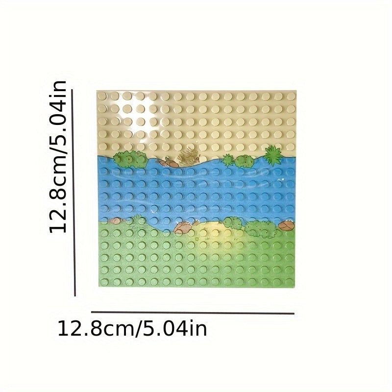 16X16 River Pattern Base Plate for Building Blocks