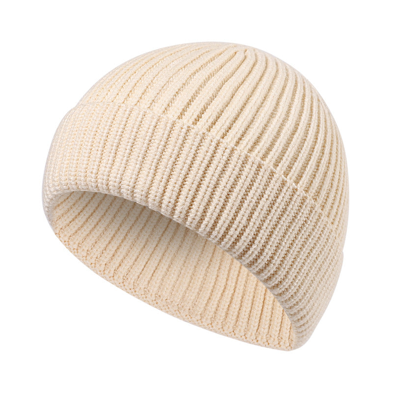 Men's Knitted Hat, Solid Color Beanie for Winter