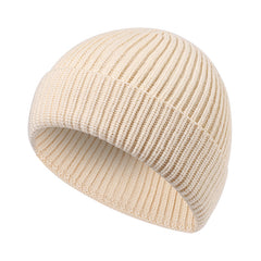 Men's Knitted Hat, Solid Color Beanie for Winter