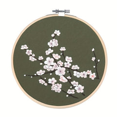 Flower Cross Stitch Kit with Embroidery Thread and Printed Cloth