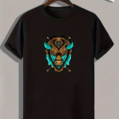 Animal Pattern Print Men's Sports T-shirt