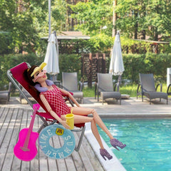 40pc Doll Clothing & Accessories Playset with Shoes, Handbags, Surfboard, Guitar