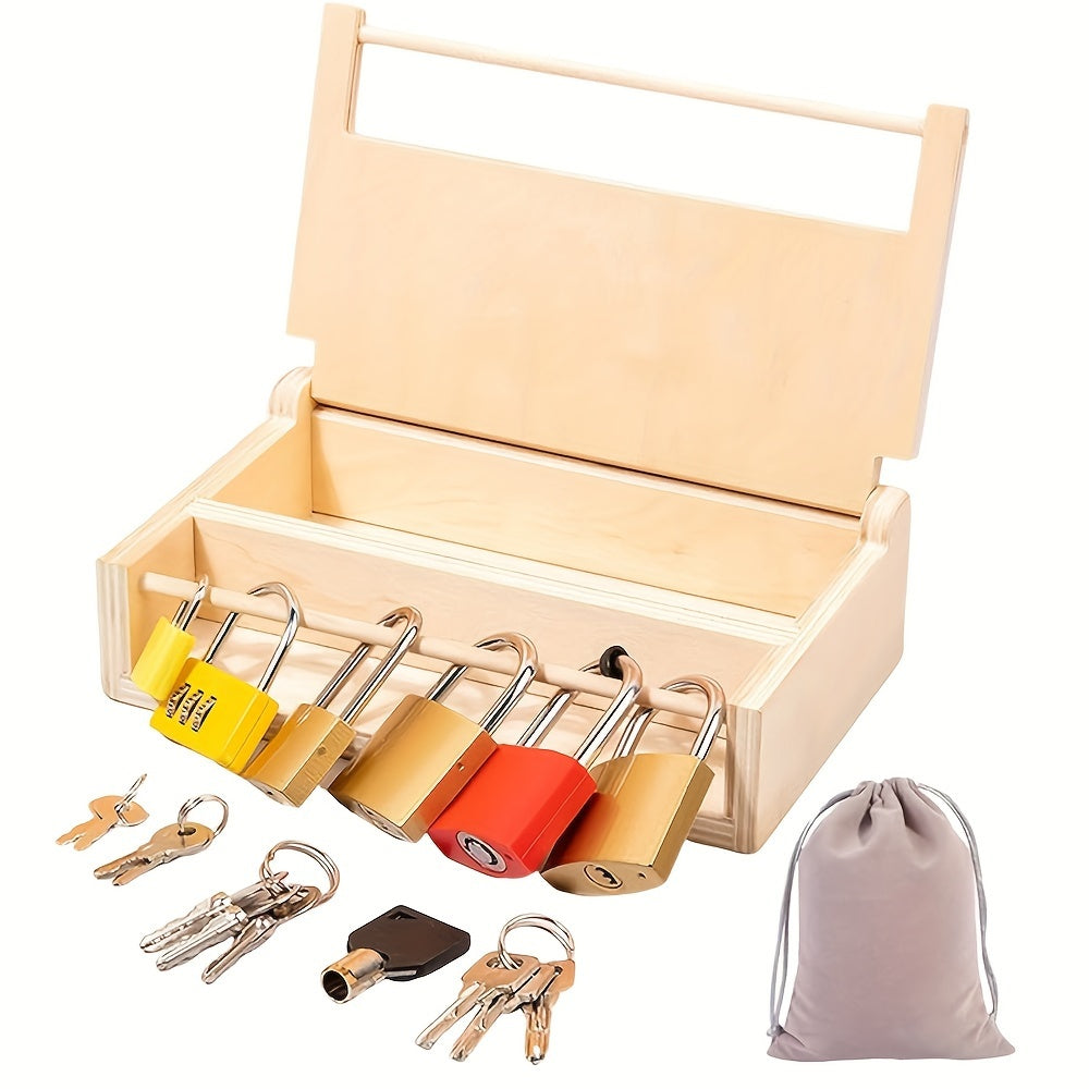 Toddler Lock and Key Toy Set for Learning - Educational Wood Toy