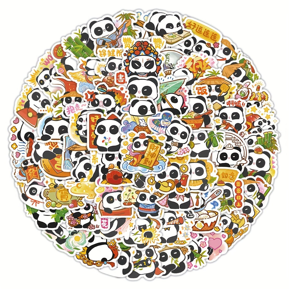 120pcs Creative Panda Stickers Waterproof DIY Party Gift Decoration