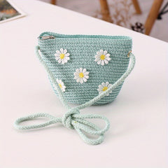 Flower Braided Crossbody Bag for Girls