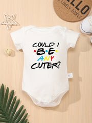 Cute Cartoon Pattern Baby Boys Short Sleeve Onesie