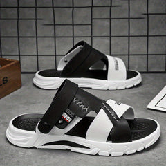 Men's Letters And Numbers Print Sandals Durable Non Slip Outdoor Sandals