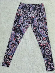 Paisley Floral Print High Rise Leggings