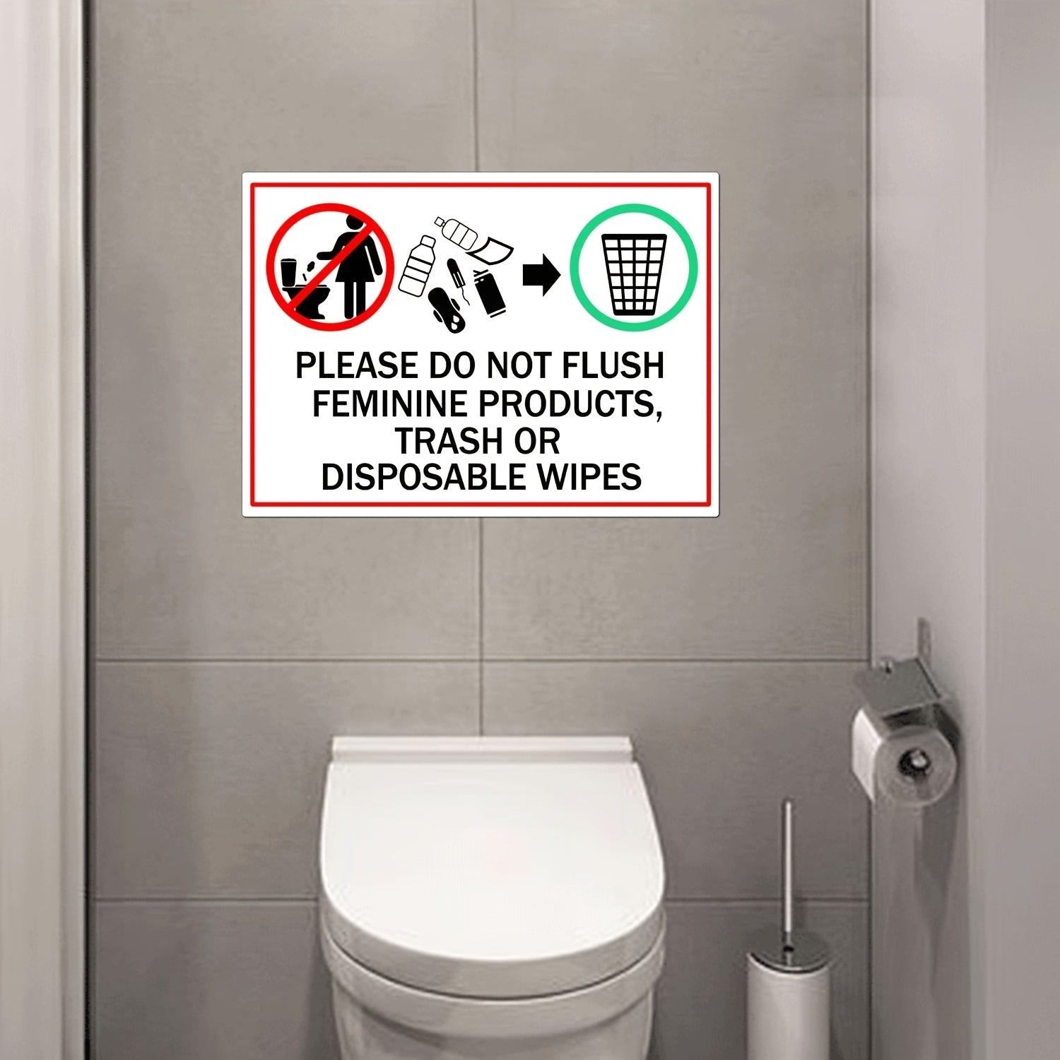 4pcs Women's Supplies Garbage Signs - Waterproof Business Stickers
