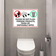 4pcs Women's Supplies Garbage Signs - Waterproof Business Stickers