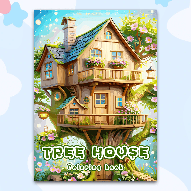 TREE HOUSE Adult Coloring Book - Perfect Gift for Christmas, Birthdays, Friends