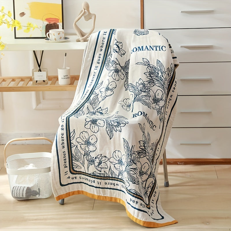 Flower Pattern Bath Towel Soft Skin friendly Absorbent Towel