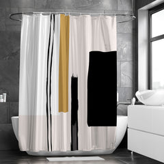 Grey Geometric Abstract Shower Curtain 182x182 cm