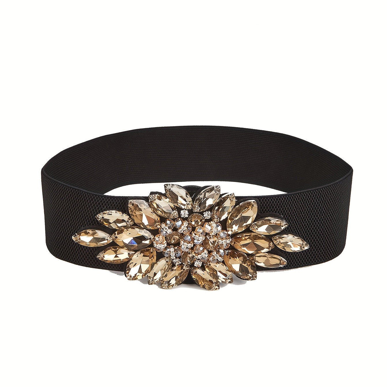 Vintage Rhinestone Crystal Wide Waistband Belt