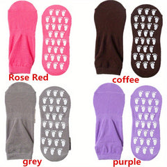 4 Pairs Women's Non slip Yoga Socks Breathable Medium Tube Dance Training Socks