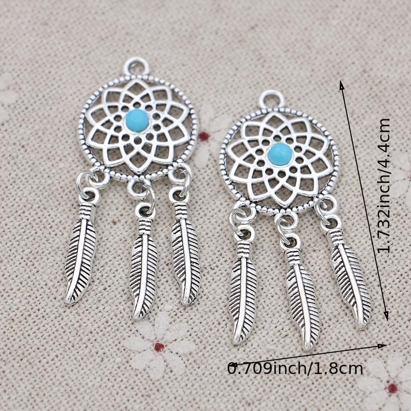 5pcs Tibetan Silver Dream Catcher Charms for Bracelet DIY Jewelry Making