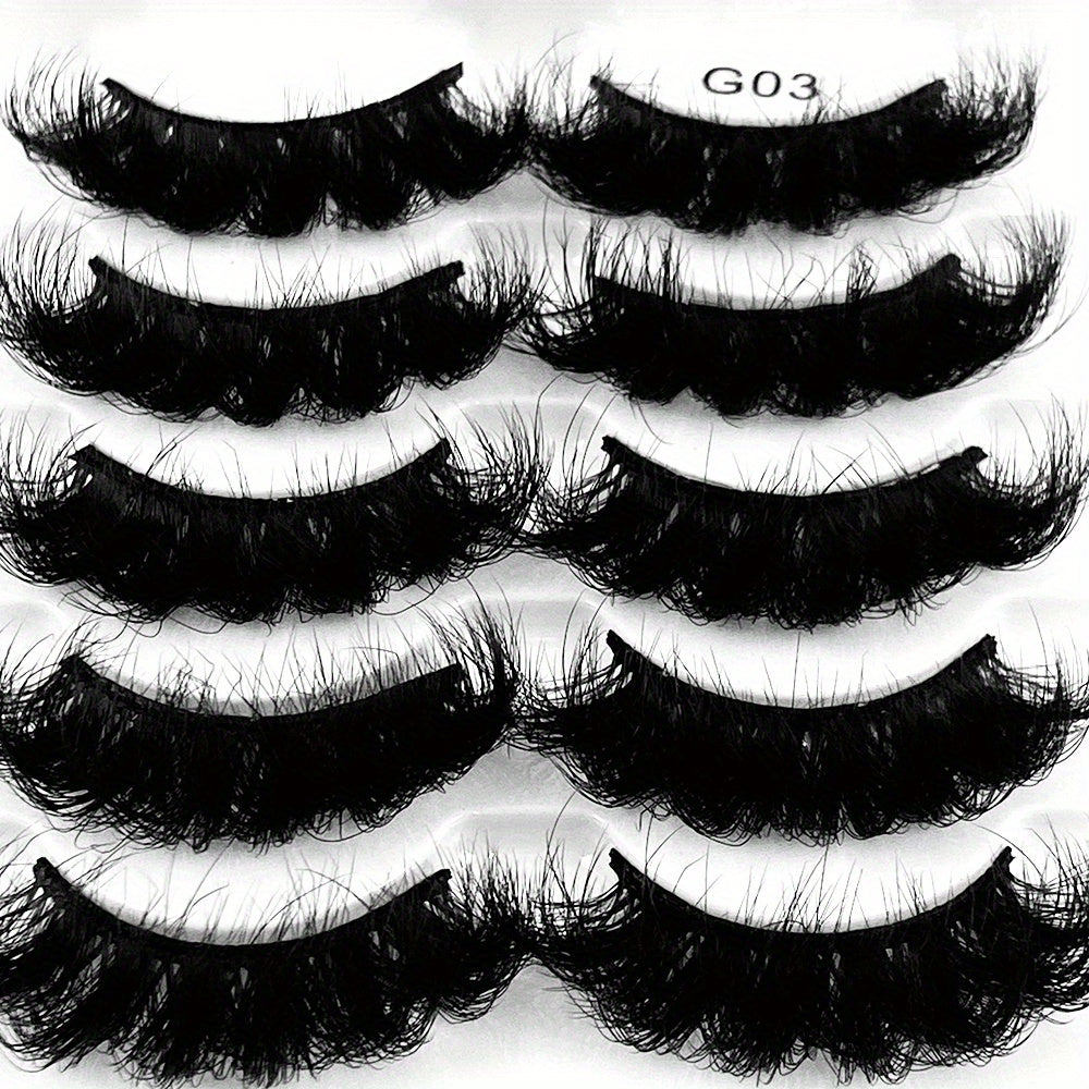 5 Pairs Fluffy Mink Lashes Thick Long Faux Eyelashes