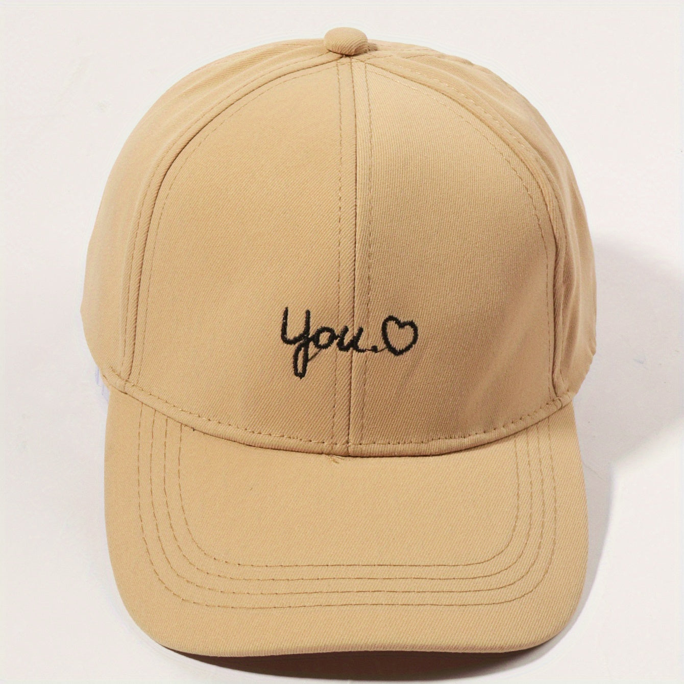 Love You Embroidery Baseball Cap Khaki Sun Hat Adjustable Breathable Dad Hats