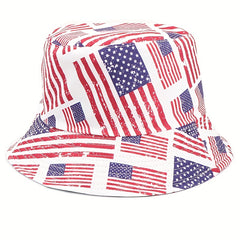 Reversible Packable Independence Patriotic Bucket Hat
