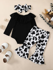 Girl Ruffle Bodysuit Flared Pants Set