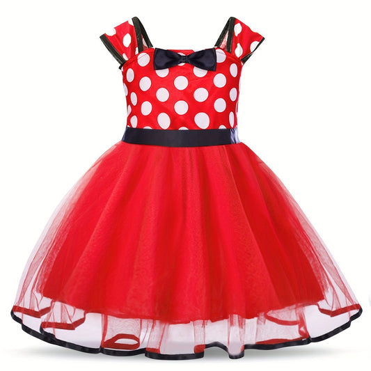 Baby Girl's Polka Dot Mesh Puffy Princess Dress