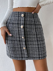 Button Front Bodycon Skirt for Spring & Summer