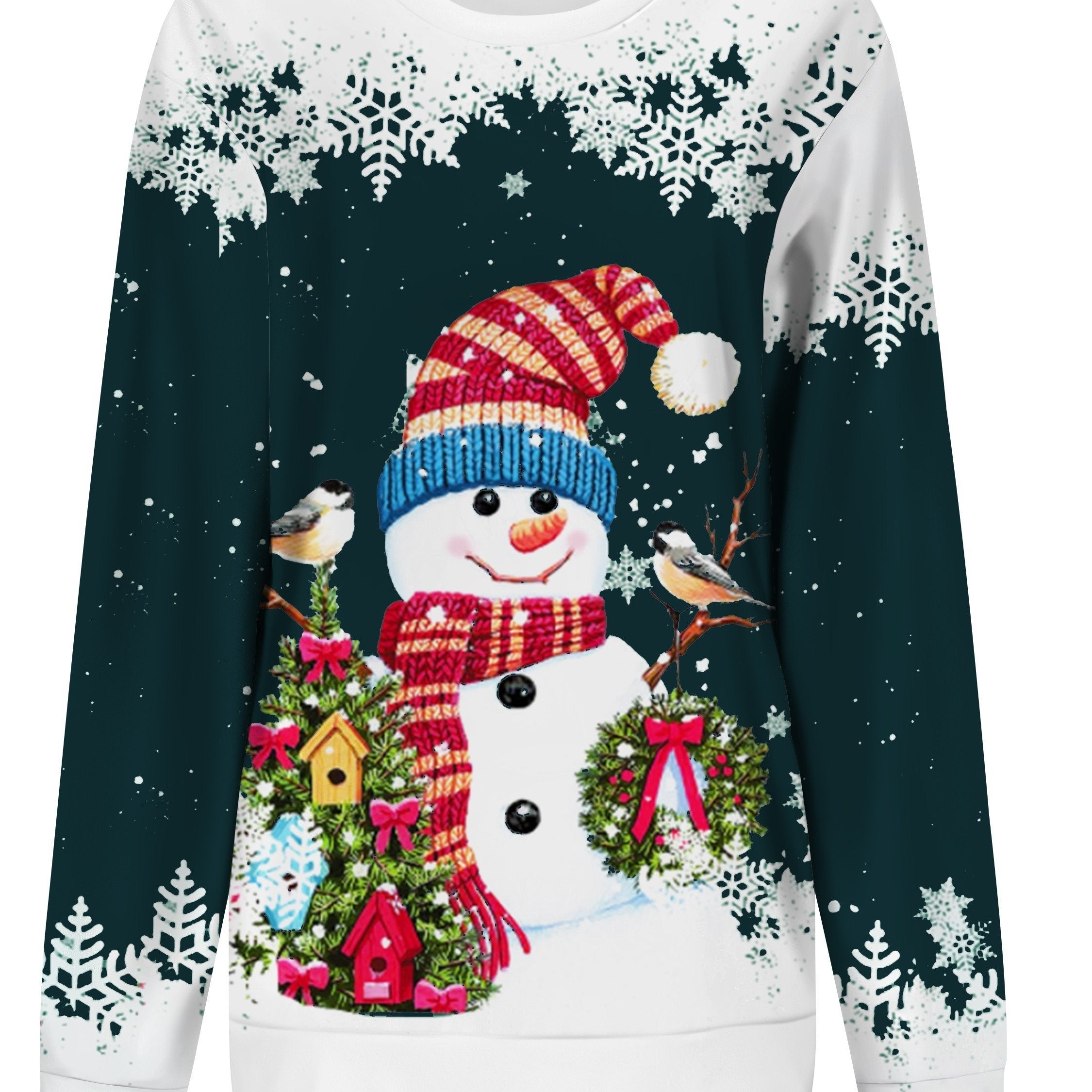 Christmas Snowman Printed Warm Sport Sweatshirts