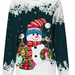 Christmas Snowman Printed Warm Sport Sweatshirts