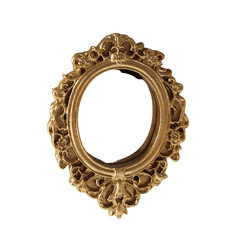 Golden and Silvery Dollhouse Mirror Set with Floral Carvings