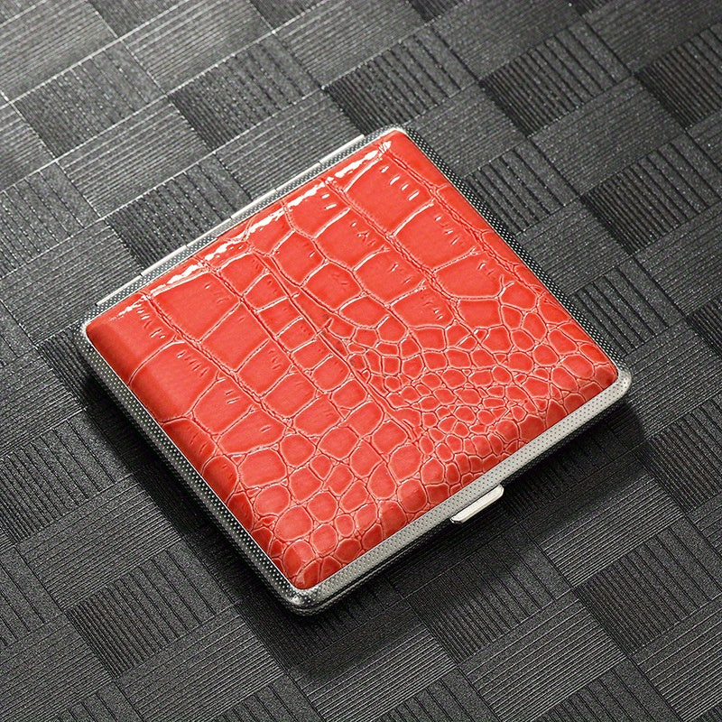Crocodile Pattern Leather Cigarette Box For Men