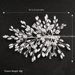 Bridal Wedding Hair Clip Barrette Rhinestone Faux Pearl Headwear
