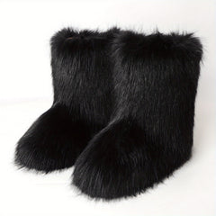 Women's Plush Lined Slip-On Faux Fur Winter Boots