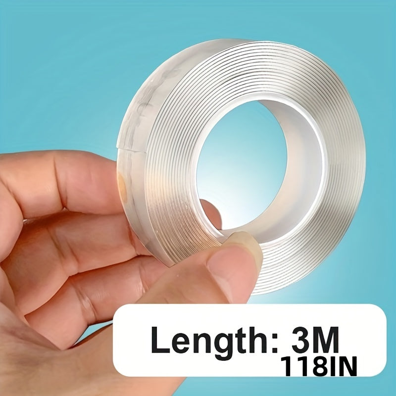 6pcs Double Sided Tape Strips - Strong Sticky Washable Reusable