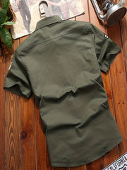 Men's Cotton Slim Fit Short Sleeve Shirt