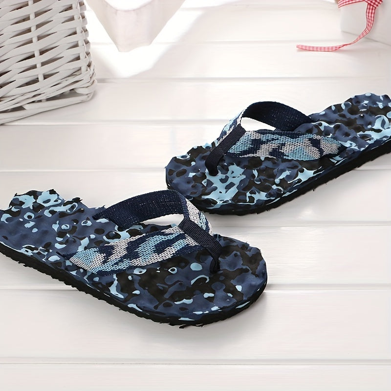 Men's Camo Non Slip Flip Flops Quick Drying Thong Sandals