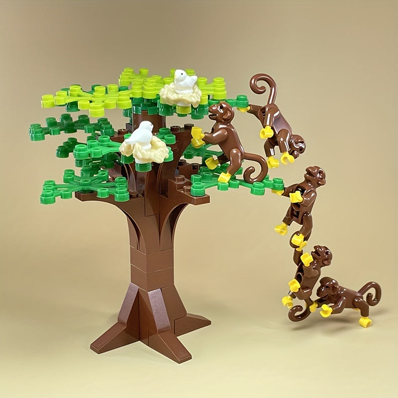 Monkey Mini Building Blocks Forest Scene Doll Toy Chirstmas Gift