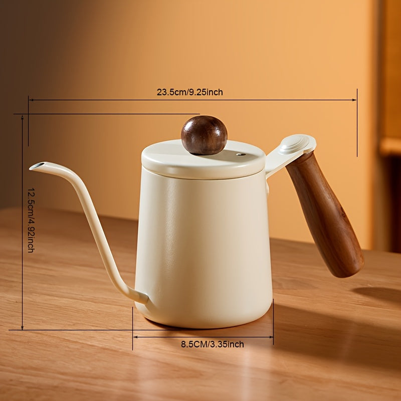 Wooden Handle Stainless Steel Coffee Pot 350-600ml