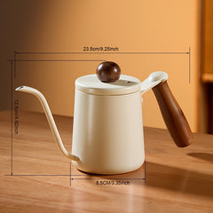 Wooden Handle Stainless Steel Coffee Pot 350-600ml