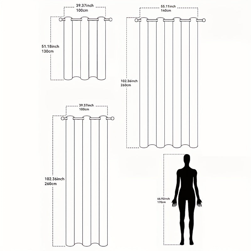 Panel Glossy Solid Curtains Translucent Half Blackout Curtains