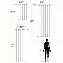 Panel Glossy Solid Curtains Translucent Half Blackout Curtains