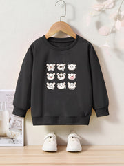 Cute Cartoon Bear Graphic Sweatshirt for Kids - Christmas Gift