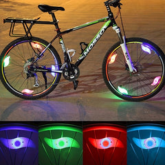 4pcs Bike Wheel Light Willow Leaf Steel Wire Night Riding Colorful Silicone