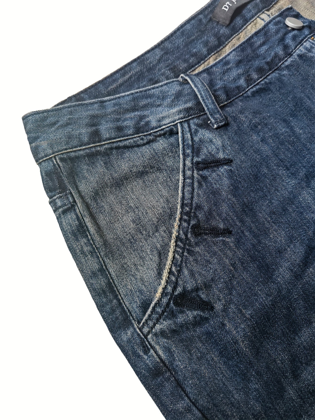 Solid Flared Leg Jeans High Rise Button Fly Pockets